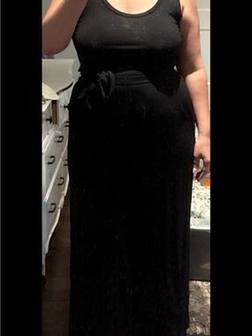 Classic Black Tank Jumpauit with Waist Tie